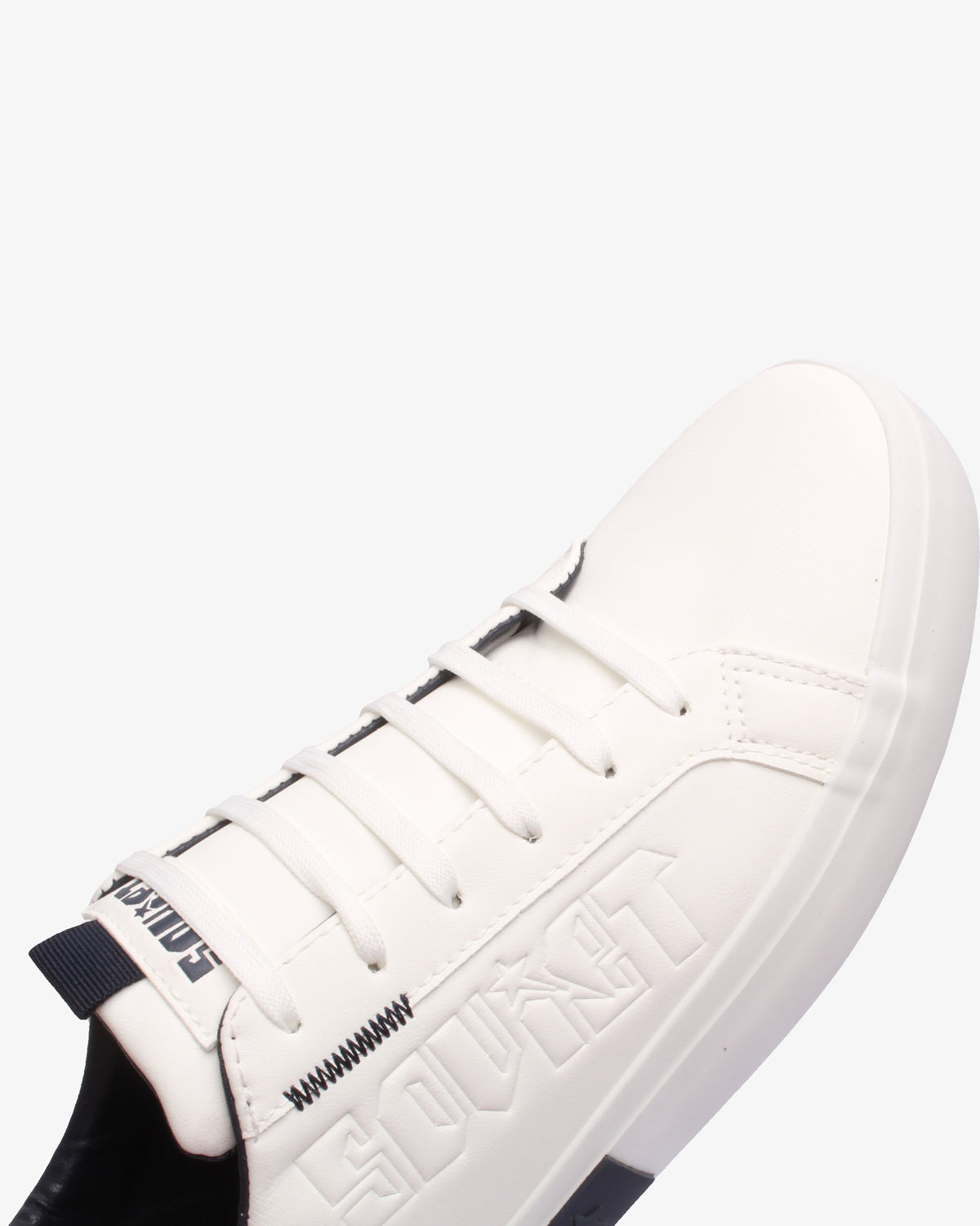 Mens Soviet Hollywood low cut PU sneaker in white, featuring a sleek footwear design with a modern, stylish look.