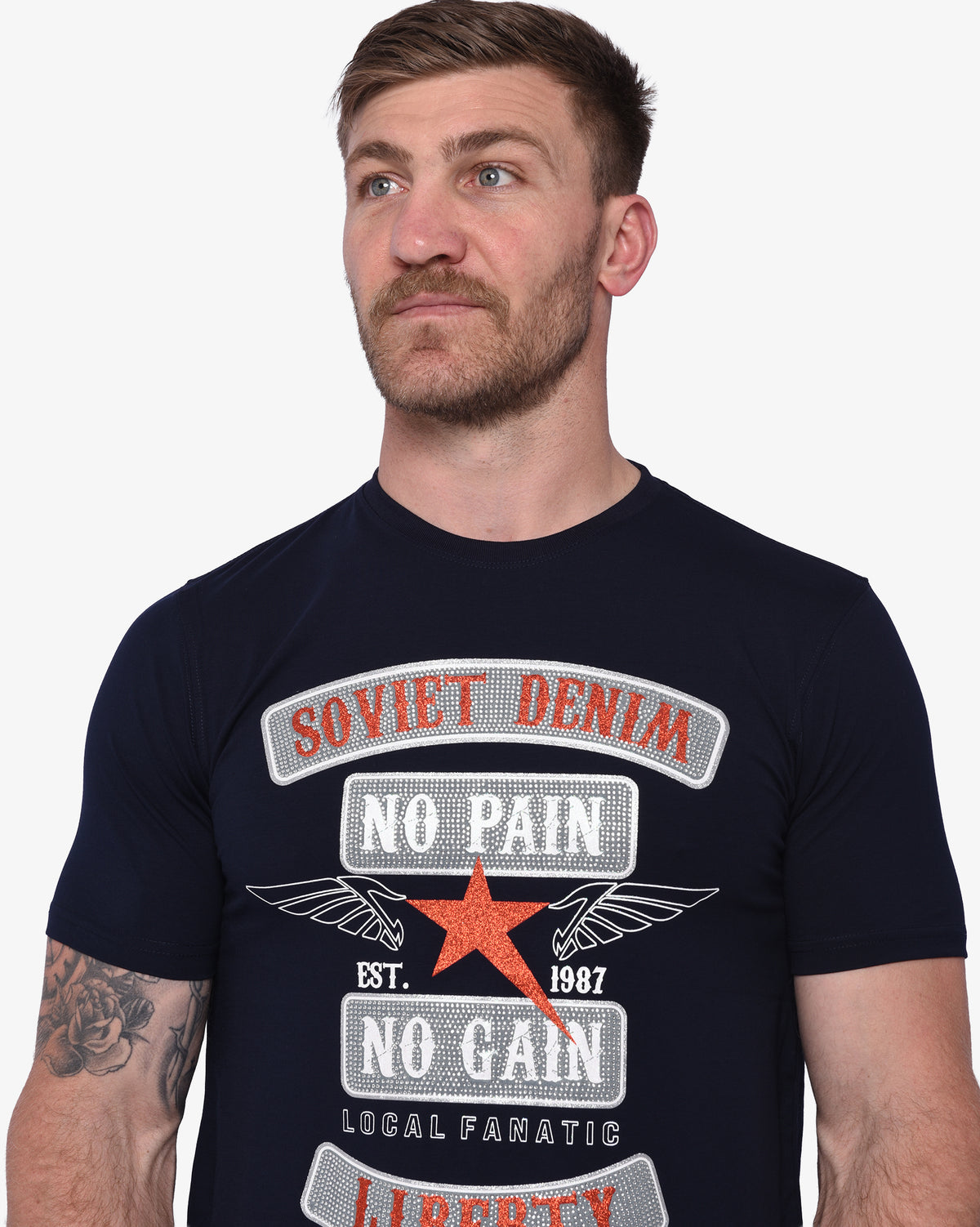 Mens Khazam - Studded Graphic T-Shirt