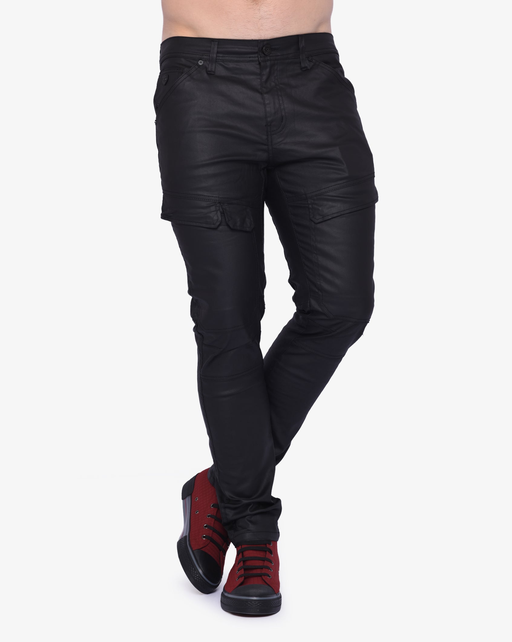 Mens Lascari #4 - Coated Skinny Jeans