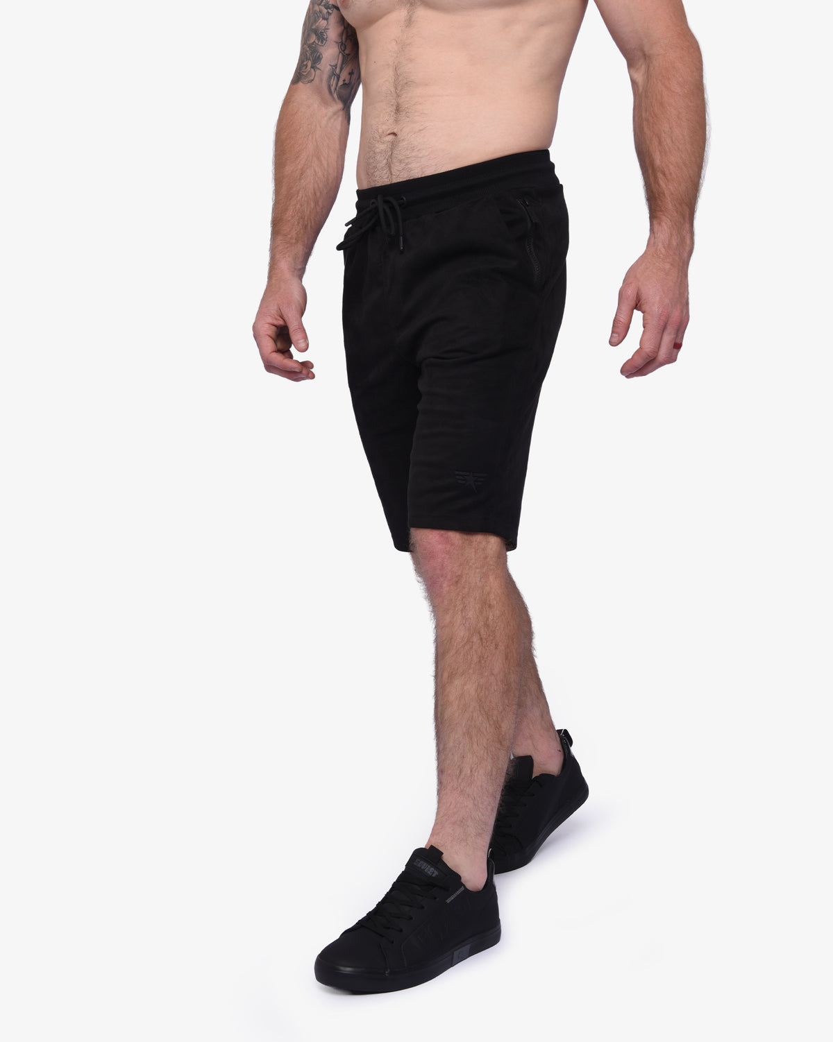 Soviet men's velvety track shorts with medal design, black color, comfortable athletic apparel for active wear.