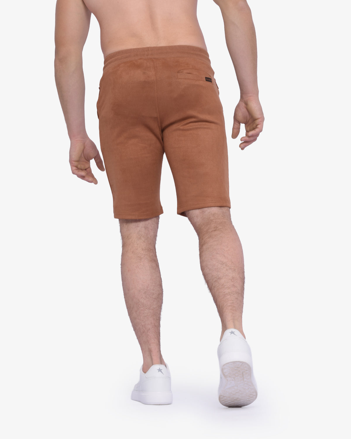 Men's velvety track shorts with Soviet branding, featuring a medal design, made for comfortable athletic wear.