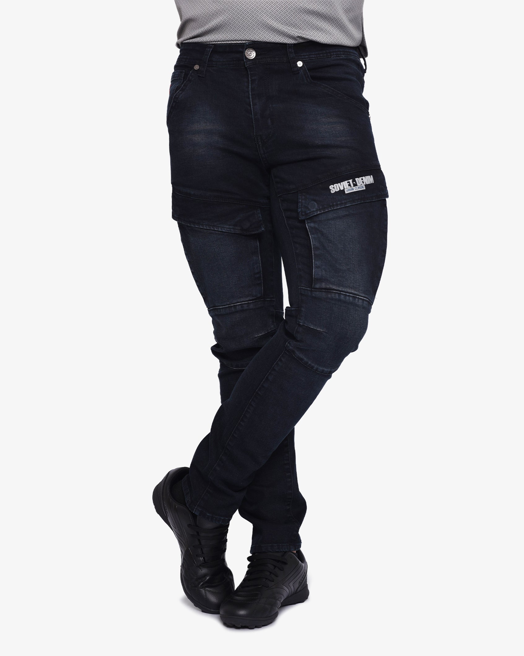 Mens Portela - Skinny Fit Cargo Jeans - Soviet Denim
