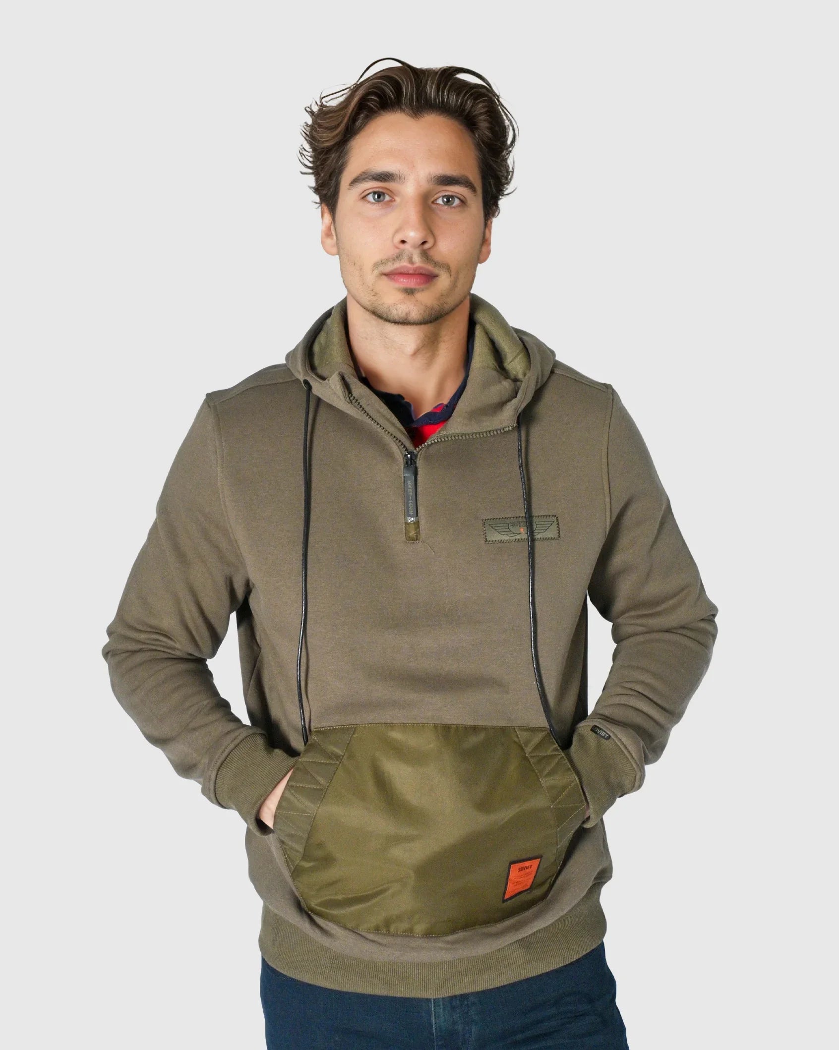 Mens Sargent - Cotton Kangaroo Pouch Hoodie