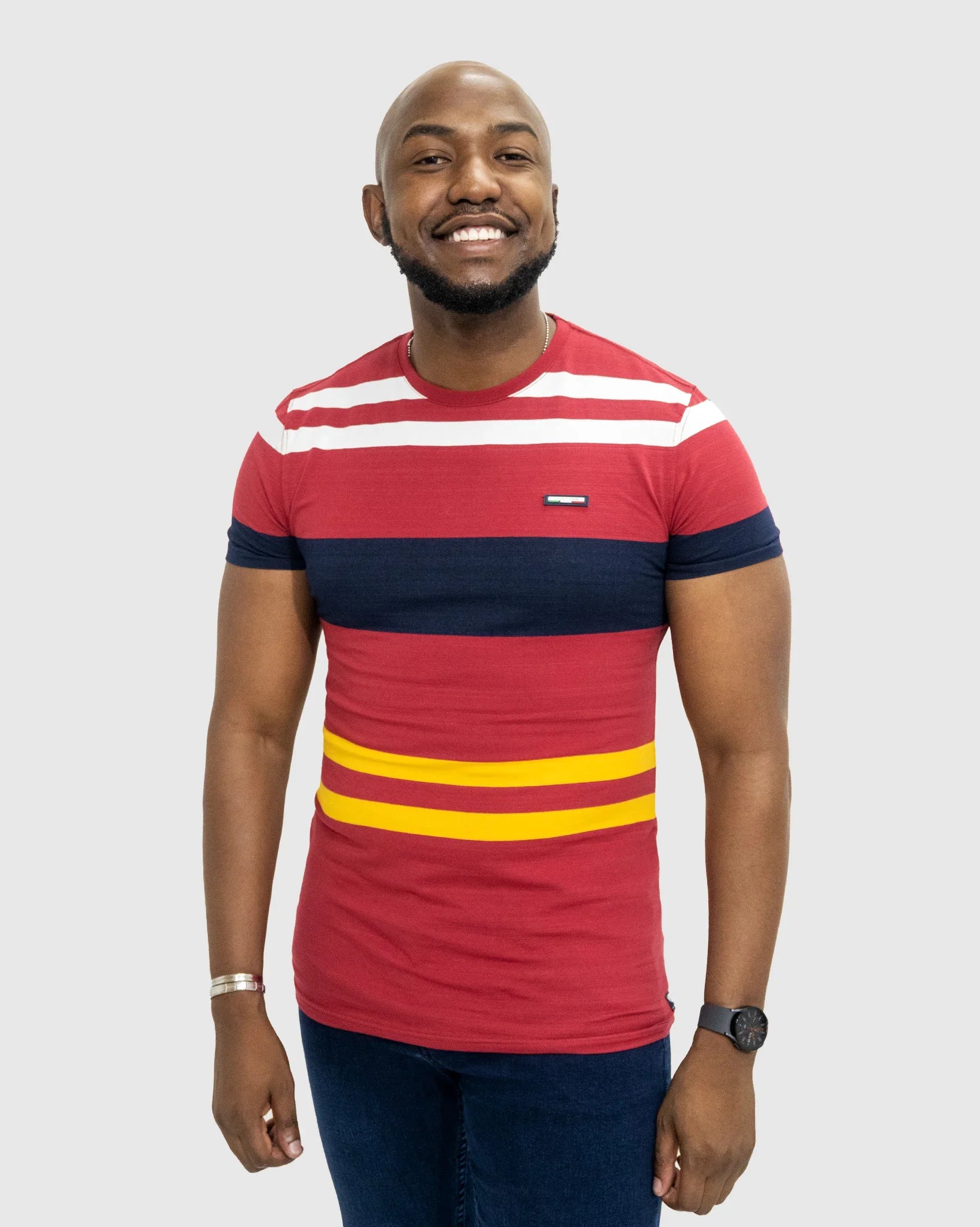 Mens Stagger - Striped Cotton Shirt