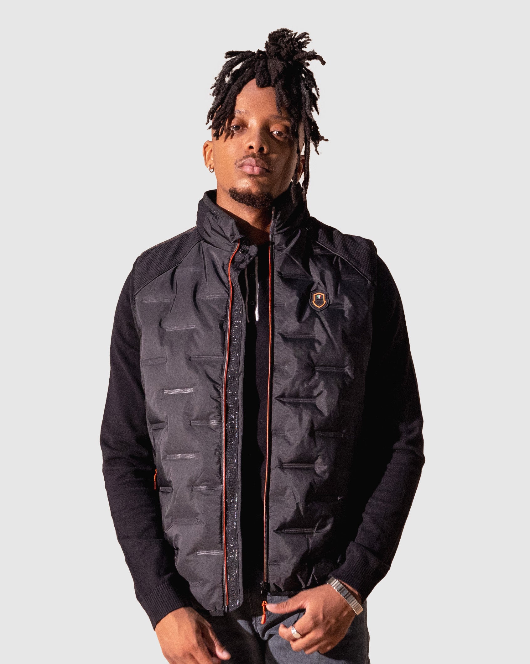 Black puffer gilet mens online