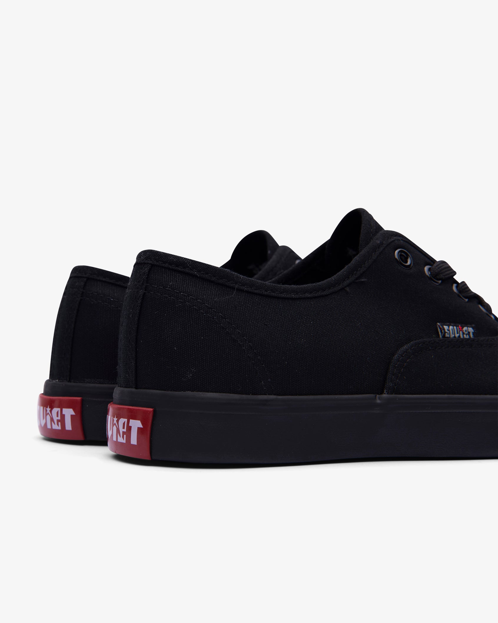 Black men's low cut canvas sneaker from Soviet's Barca collection, showcasing a stylish and comfortable footwear design.