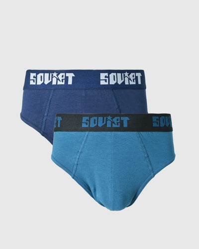 Men's slate-colored Soviet premium brief underwear with a snug fit, made from comfortable, high-quality fabric.