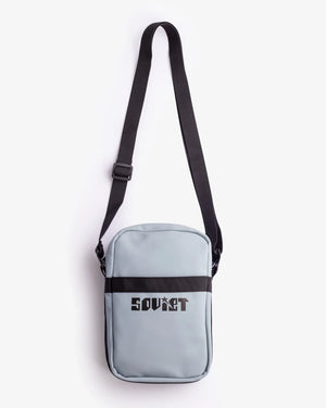 Soviet SKA unisex PU leather crossbody bag, black accessory with adjustable strap and minimalist design.