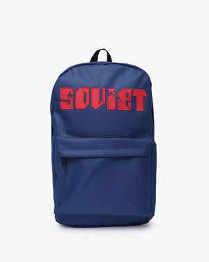Soviet Techno backpack in black with multiple compartments, adjustable straps, and modern accessories for everyday use.