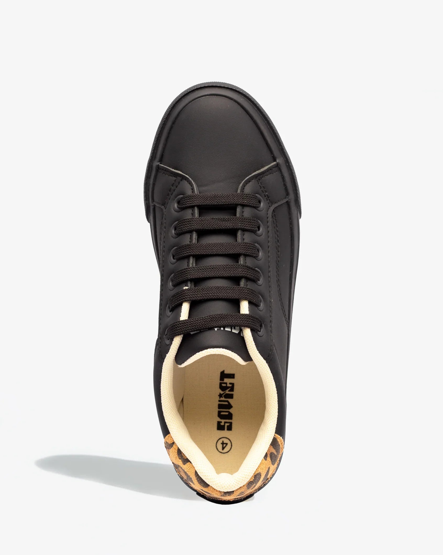 Soviet Ladies Persia low cut sneaker with leopard print design, showcasing stylish footwear for women.