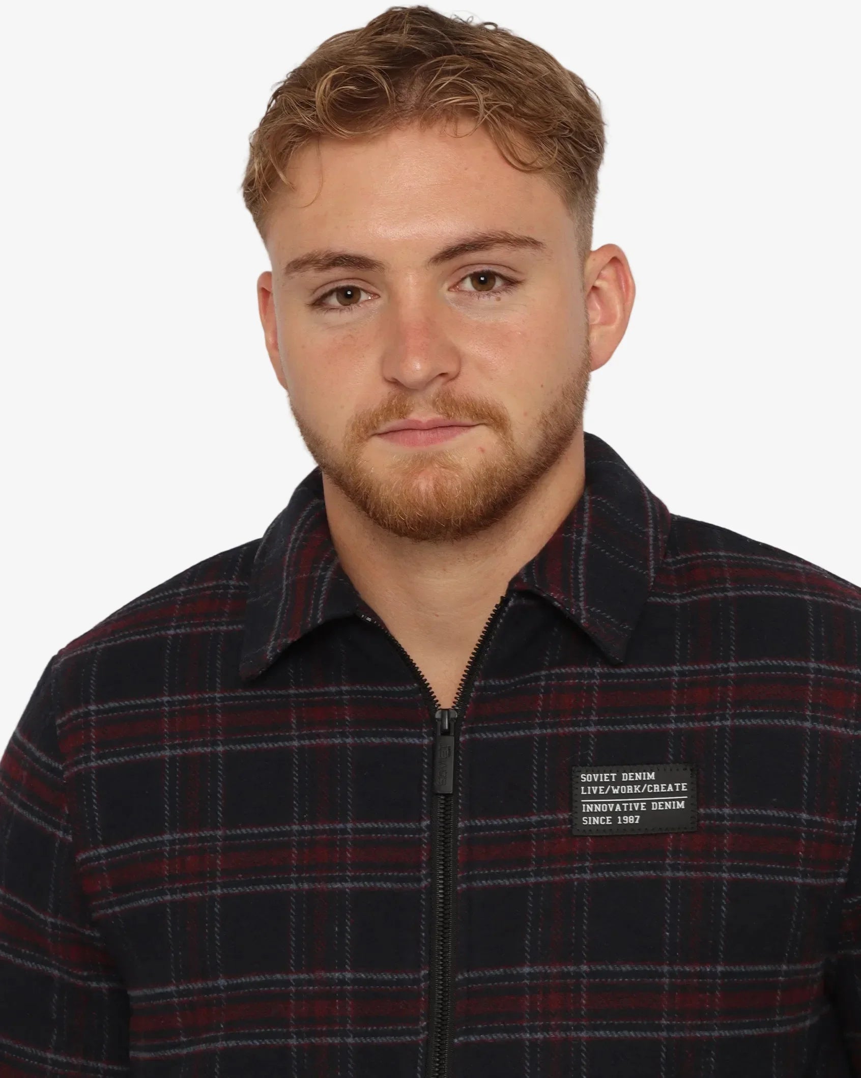 Mens Sylas - Zip Through Check Jacket