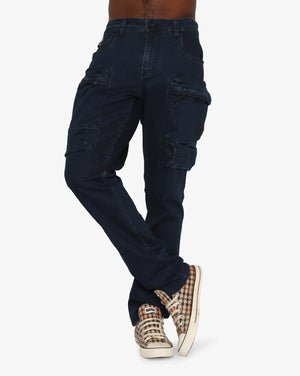 Men's Soviet Jorge fashion cargo jeans showing a relaxed fit with multiple pockets and sturdy denim fabric.
