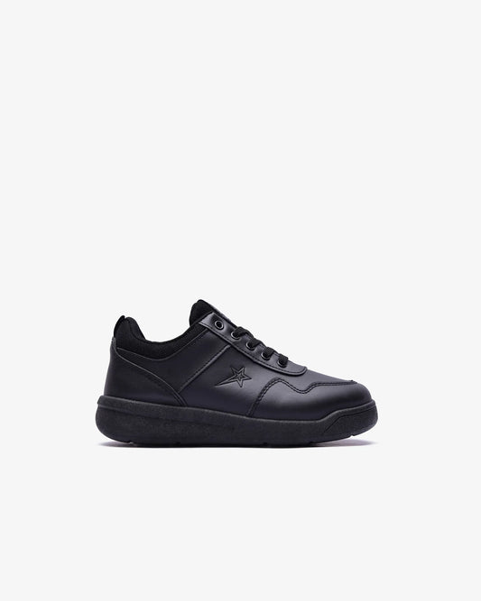 Infants Andy - PU Leather School Sneaker - Soviet Denim