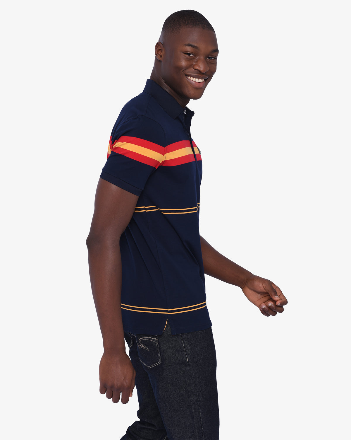 Mens Klein - Short Sleeve Yarn-Dye Stripe Golfer