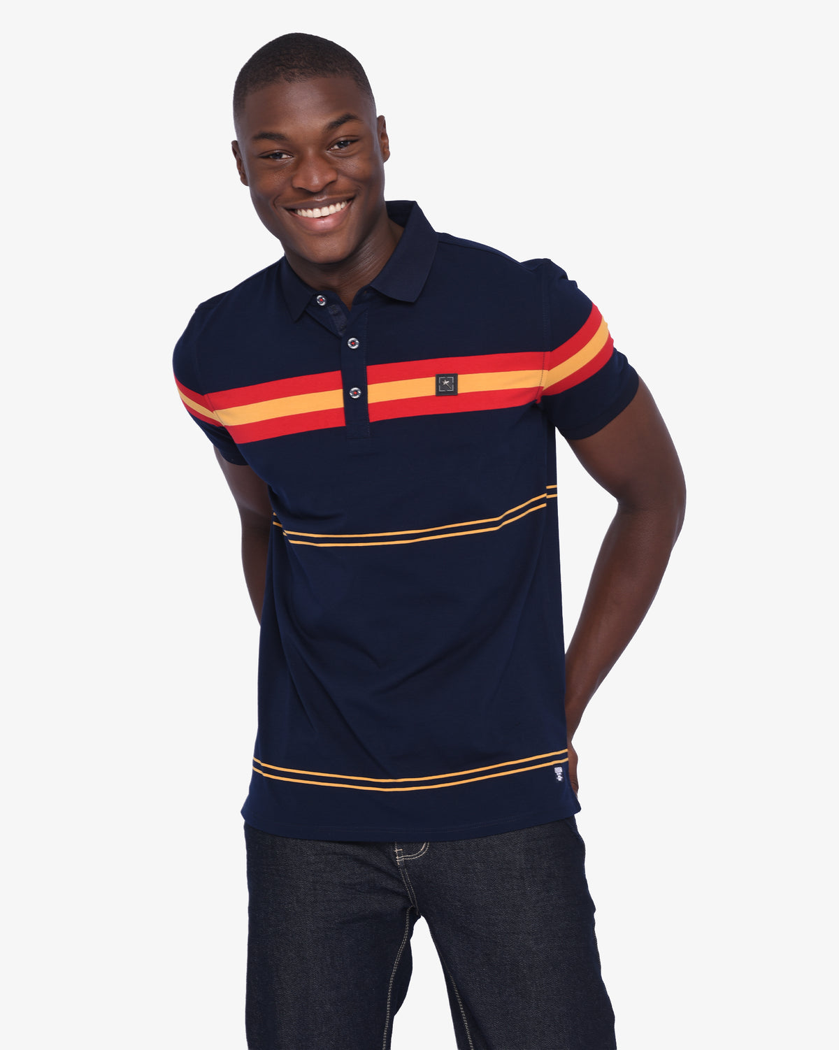 Mens Klein - Short Sleeve Yarn-Dye Stripe Golfer