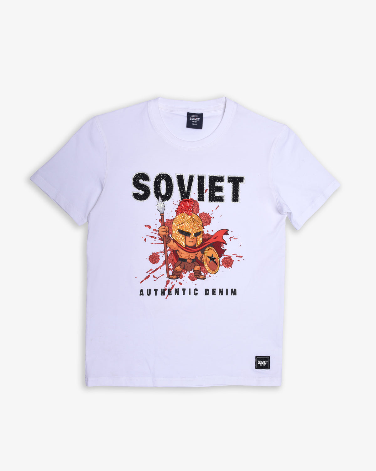 White boys' short sleeve fashion T-shirt by Soviet, featuring a casual and stylish design perfect for boys' apparel.