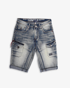 Soviet Boys Butler fashion denim shorts for boys, casual apparel with stylish denim fabric and modern fit, shown in the image.