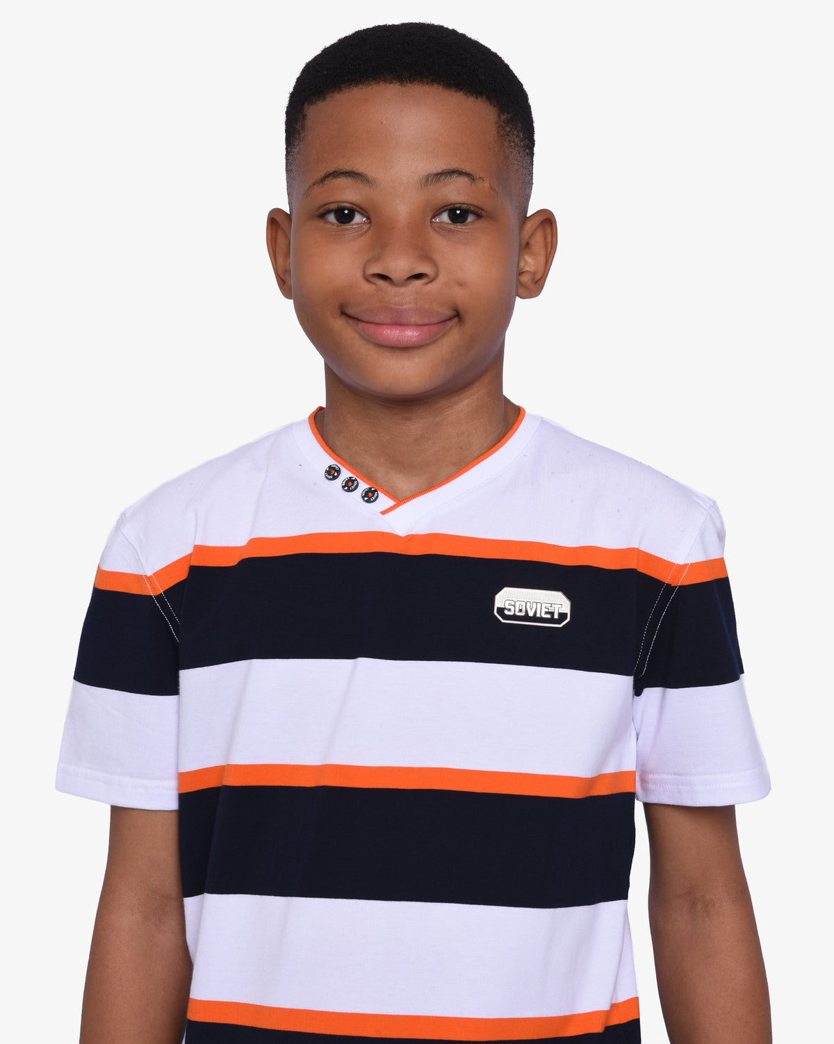 Boys Carrey - V-Neck Yarn-Dye Stripe T-Shirt