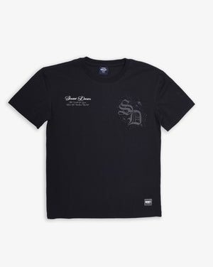 Black boys' short sleeve box fit T-shirt by Soviet, featuring a casual fashion design and comfortable apparel fit.
