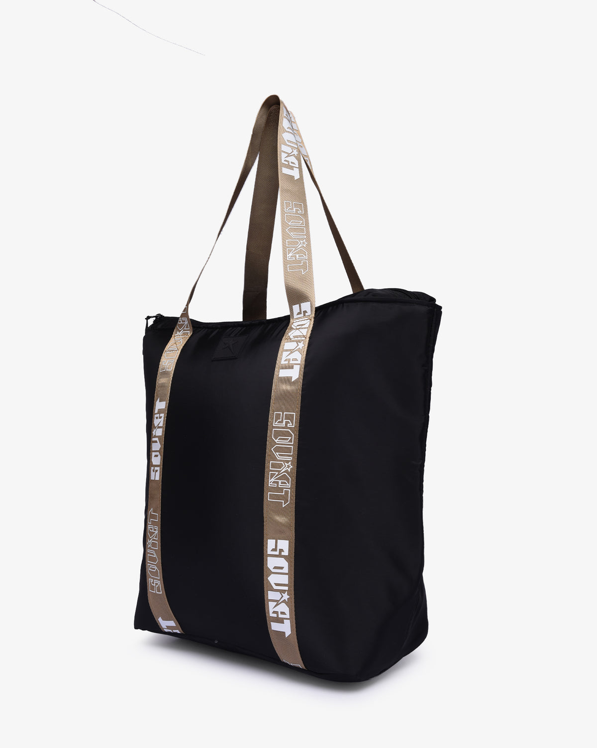 Soviet Clio fashion tote bag for ladies in taupe and black, stylish accessories with sleek design and spacious interior.