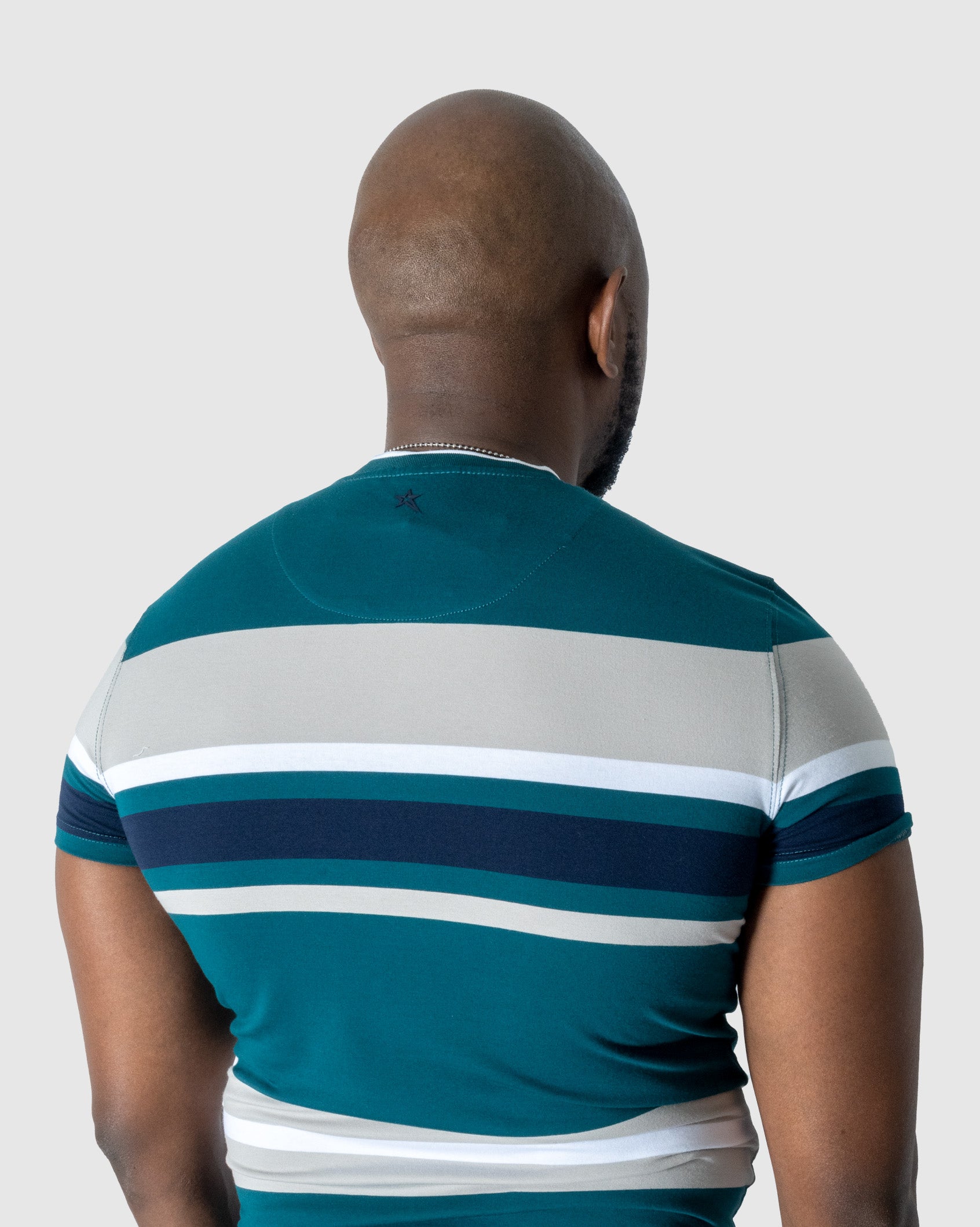 Mens Crater - Striped Cotton V-Neck T-Shirt