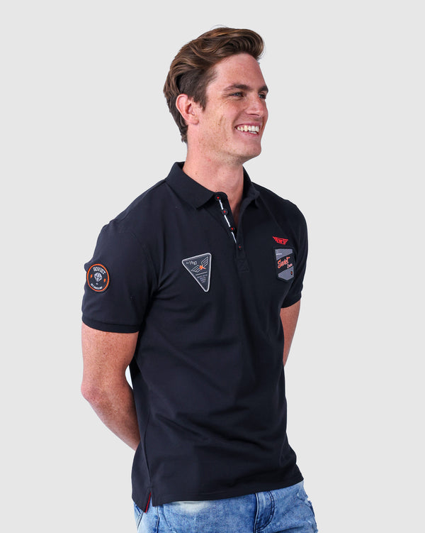 Mens Fuel - Cotton Golfer T-Shirt with Badges