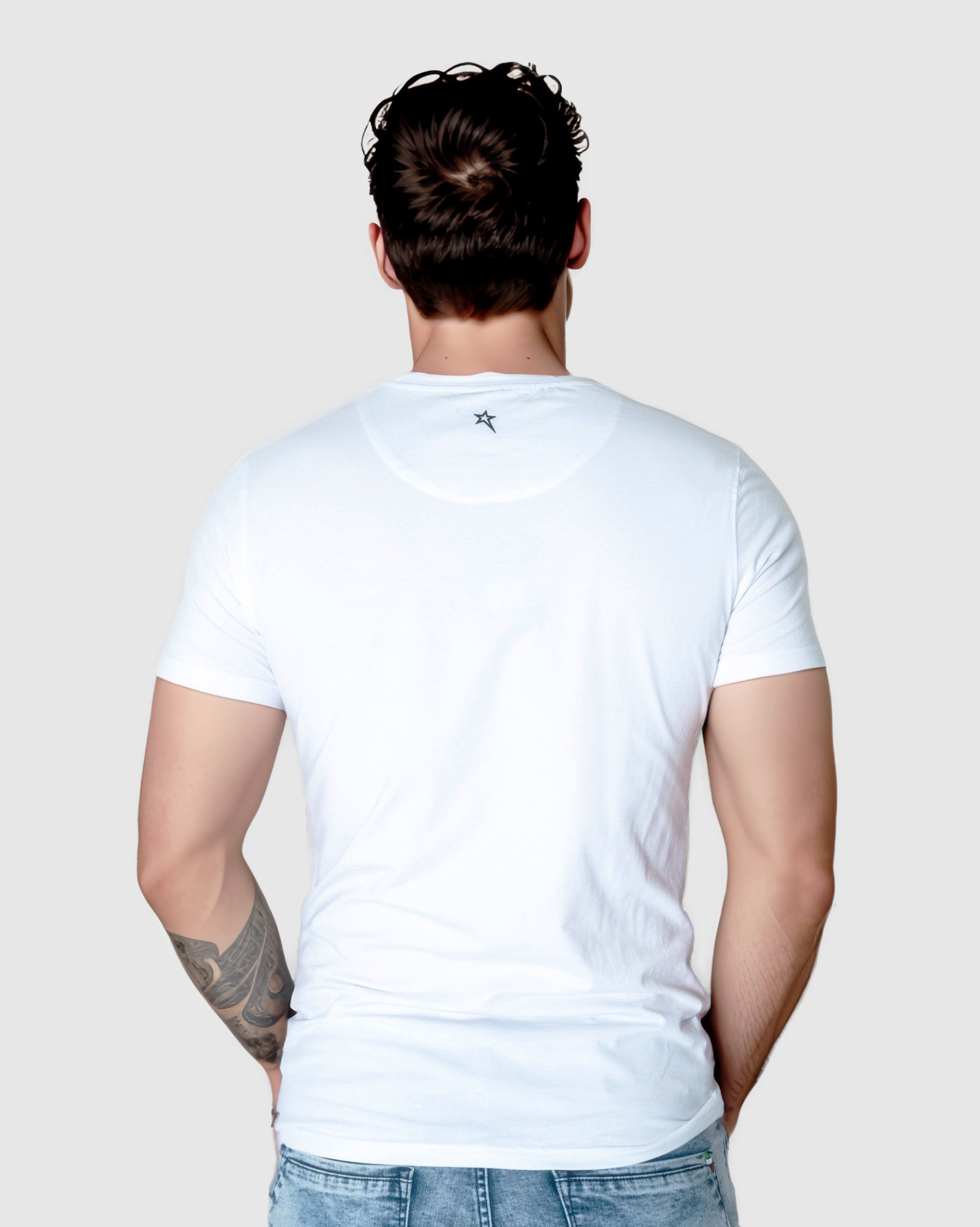 Mens Hacker - Embossed Logo Cotton T-Shirt