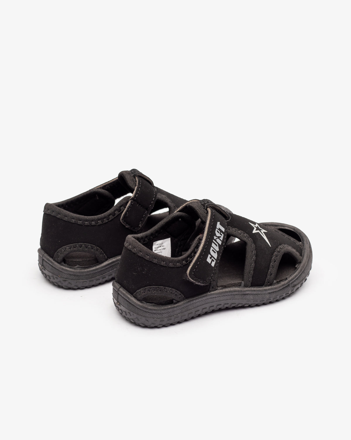 Black neoprene velcro sandal for infants by Soviet, showcasing soft straps and durable sole for comfortable toddler footwear.