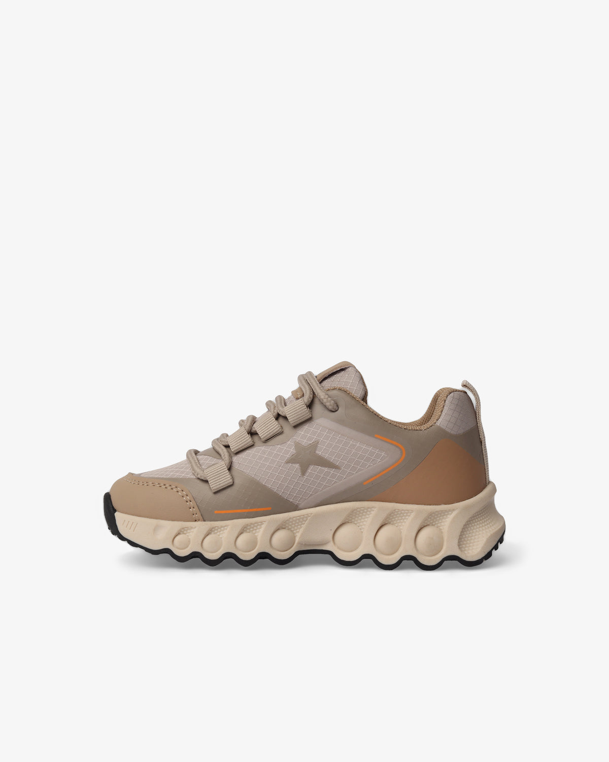 Kids Soviet Enzo low cut chunky sneaker in cream with white soles, showcasing comfortable footwear for children.