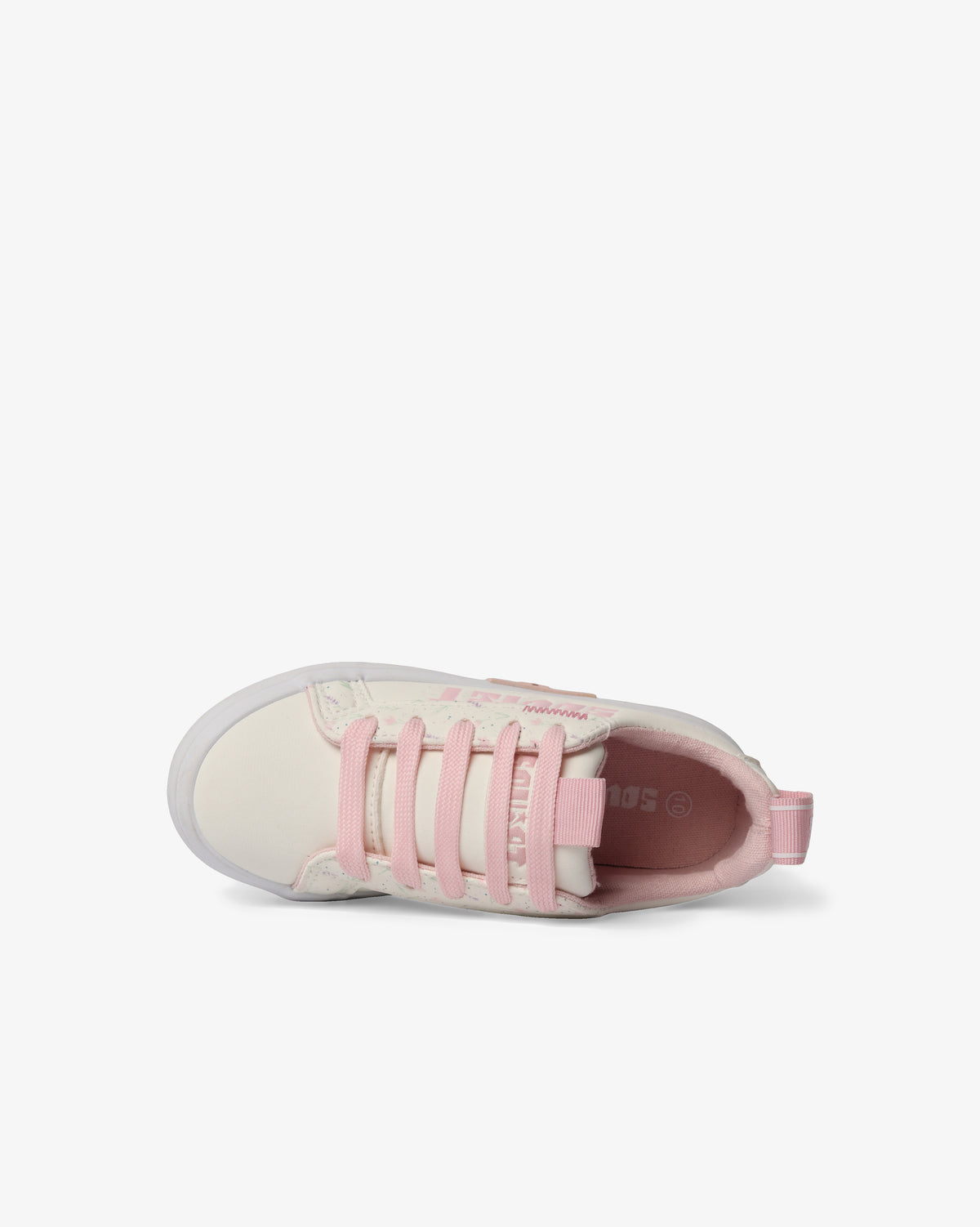 Kids Hollywood low cut PU sneaker by Soviet featuring white floral design, lightweight footwear for children.
