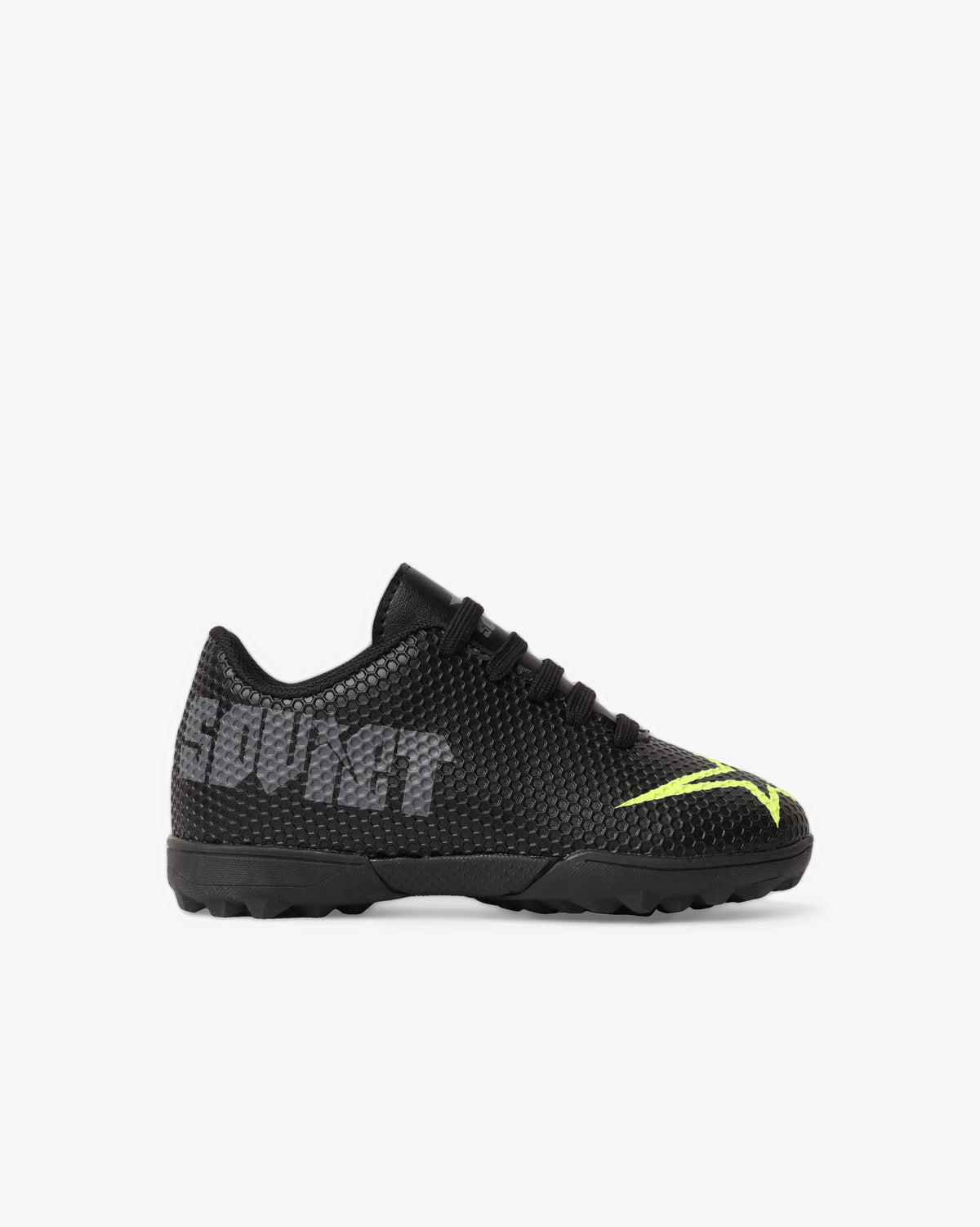 Soviet Kids Runner casual PU lace-up sneaker in black with a plim sole, designed for comfortable everyday footwear.