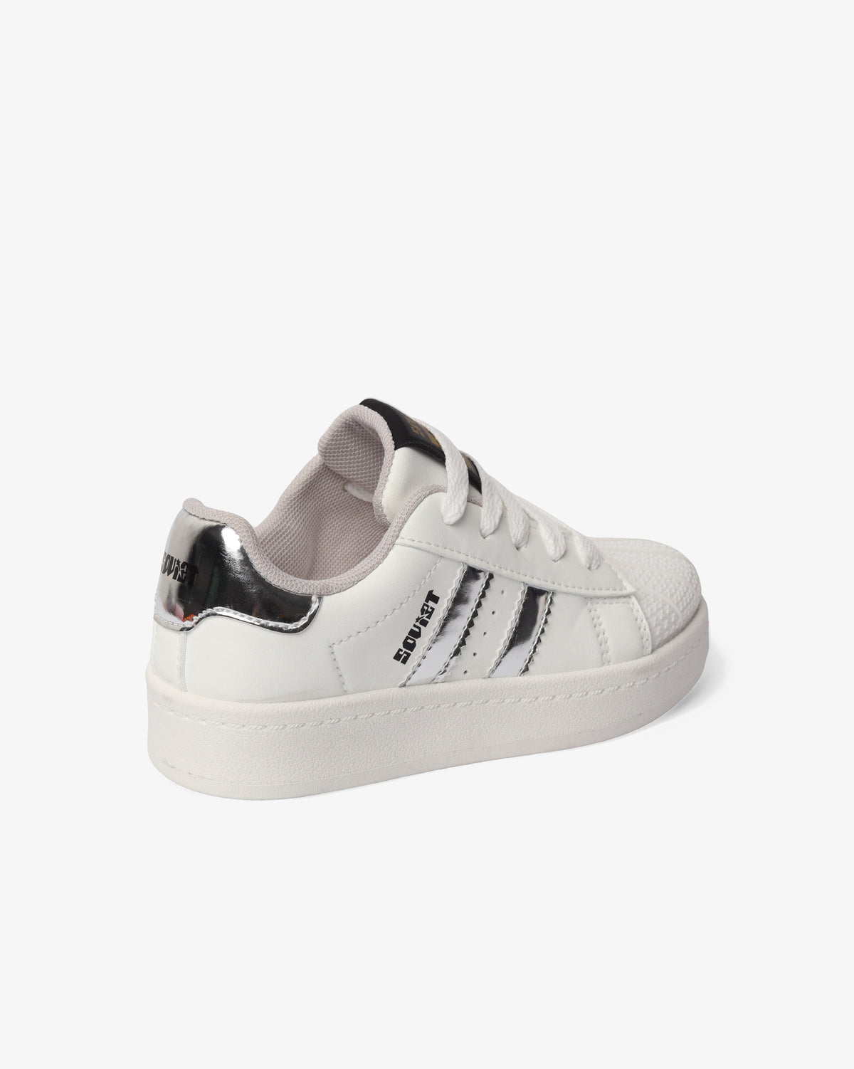 Youth Stargaze Platform low cut casual footwear by Soviet in white and silver with a chunky platform sole.
