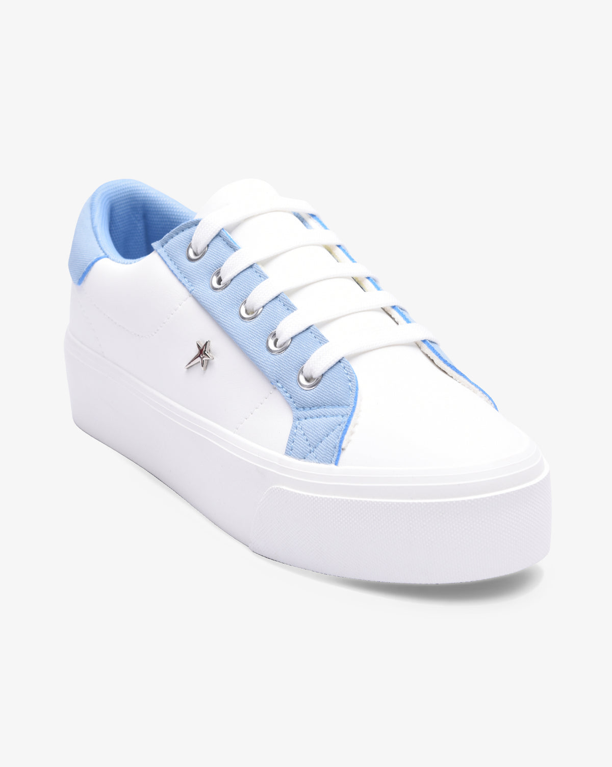Ladies Angela 26 - Vulcanized PU Lace Up Platform Sneaker