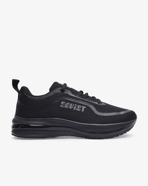 Black lace-up sneaker for women by Soviet, from the Ladies Camilla footwear collection, featuring a sleek design and comfortable fit.