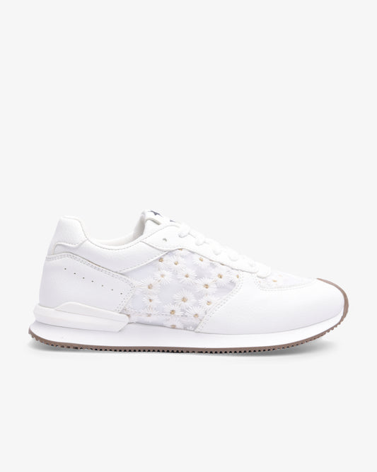 Ladies Lacey - PU Floral Mesh Sneaker