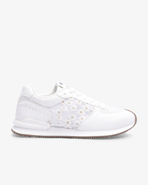 Ladies Lacey - PU Floral Mesh Sneaker