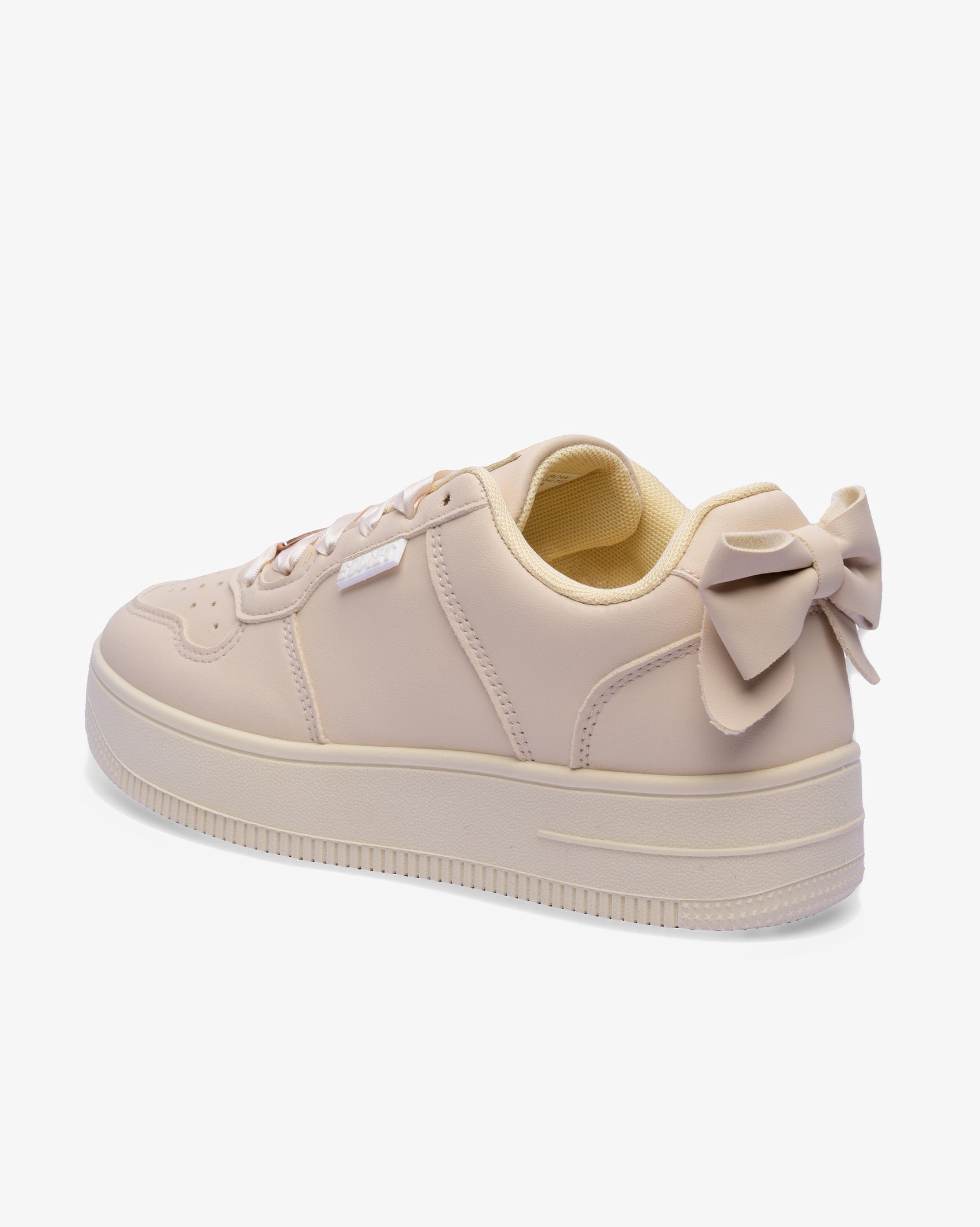 Ladies Leandro Bow - PU Sneaker With Bow/Satin Laces