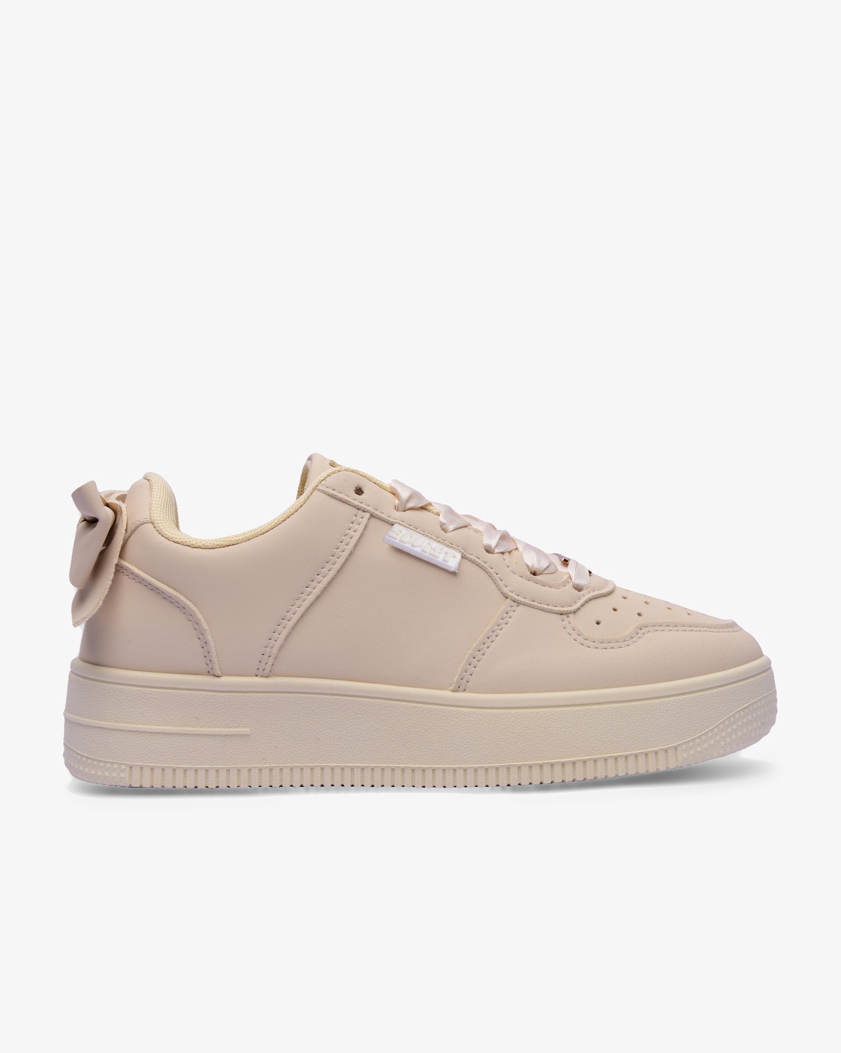 Ladies Leandro Bow - PU Sneaker With Bow/Satin Laces