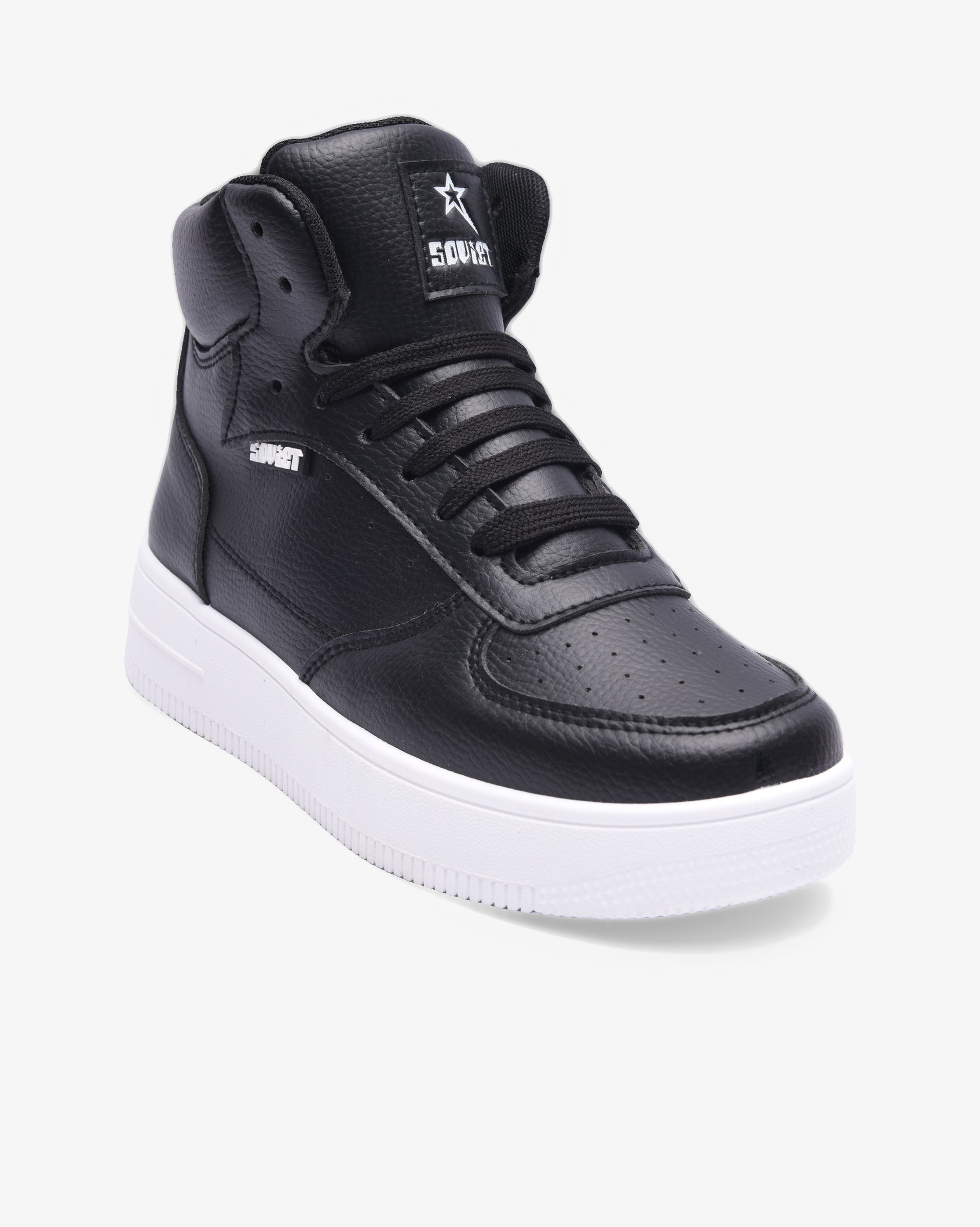 Ladies Leandro Hi - PU Mid Cut Lace Up Sneaker