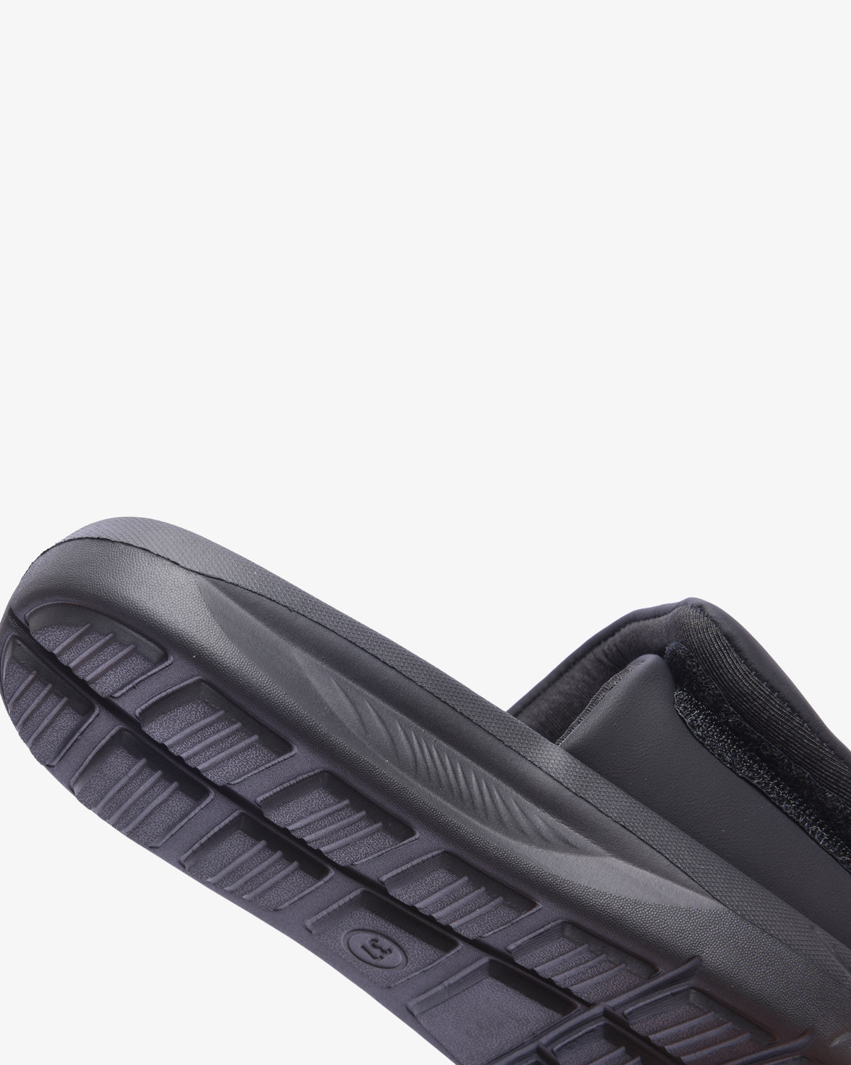 Black Soviet Ladies Madge Eva padded slider footwear featuring a sleek design and comfortable padded straps.