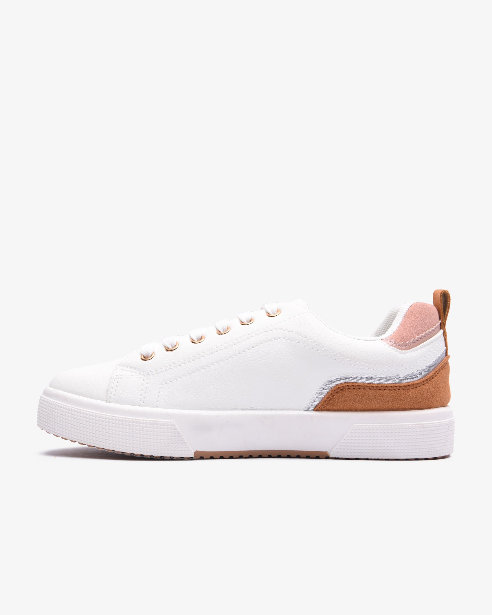 Ladies Mahogany - PU Multi Panel Lace Up