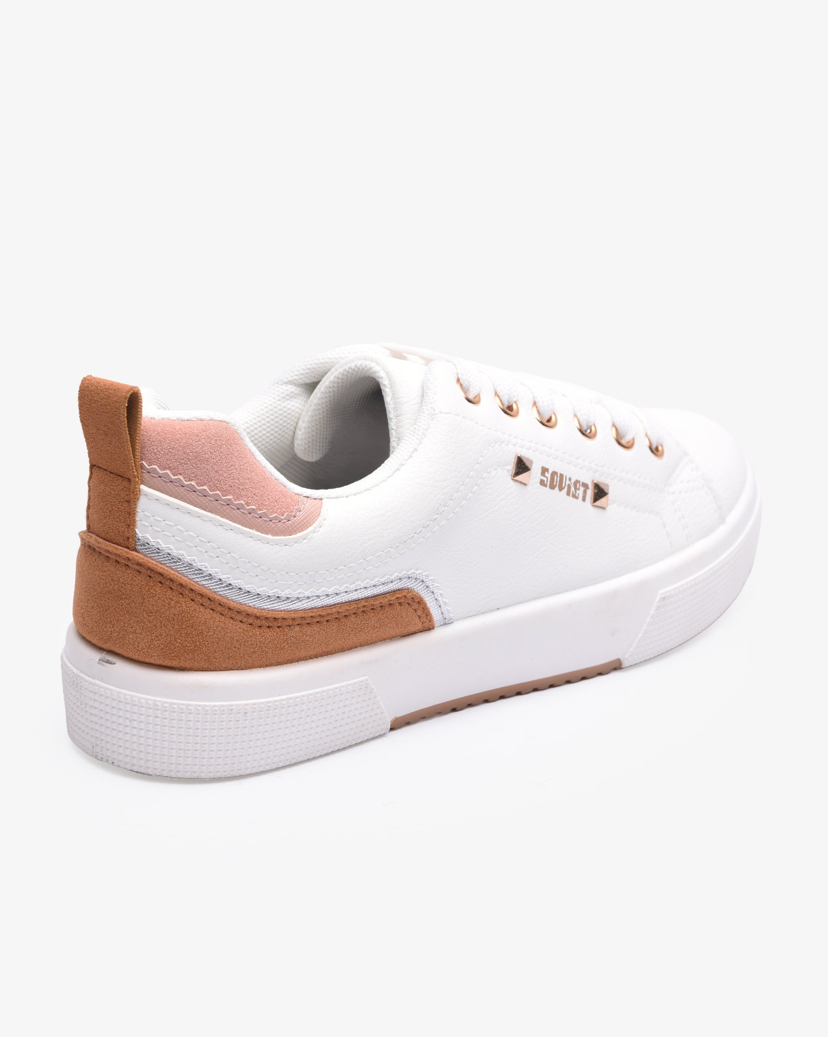 Ladies Mahogany - PU Multi Panel Lace Up