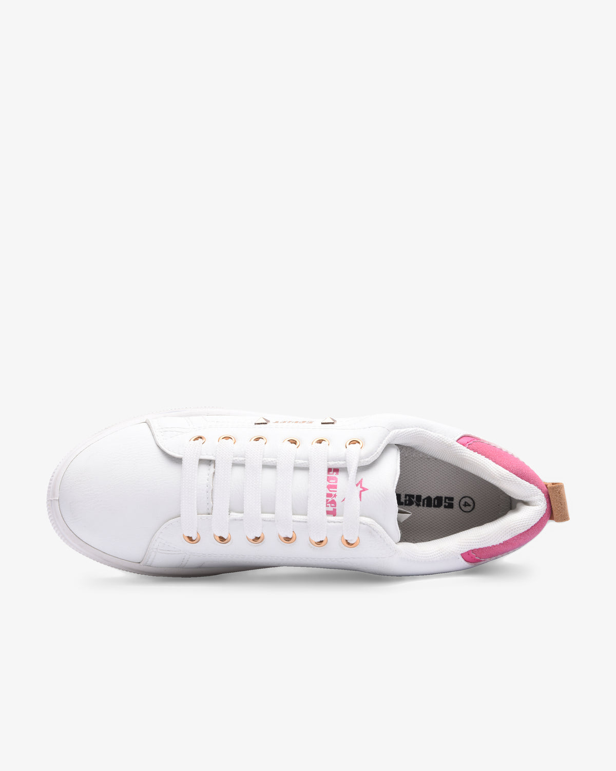 Ladies Mahogany - PU Multi Panel Lace Up Sneaker