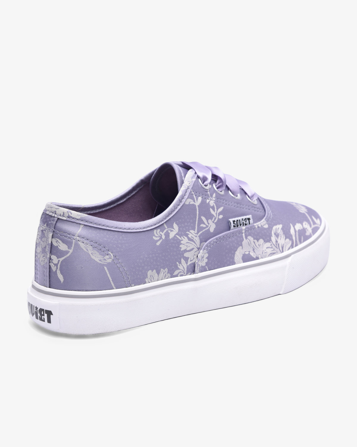 Ladies Orchid - Low Cut Lace Up Floral Canvas