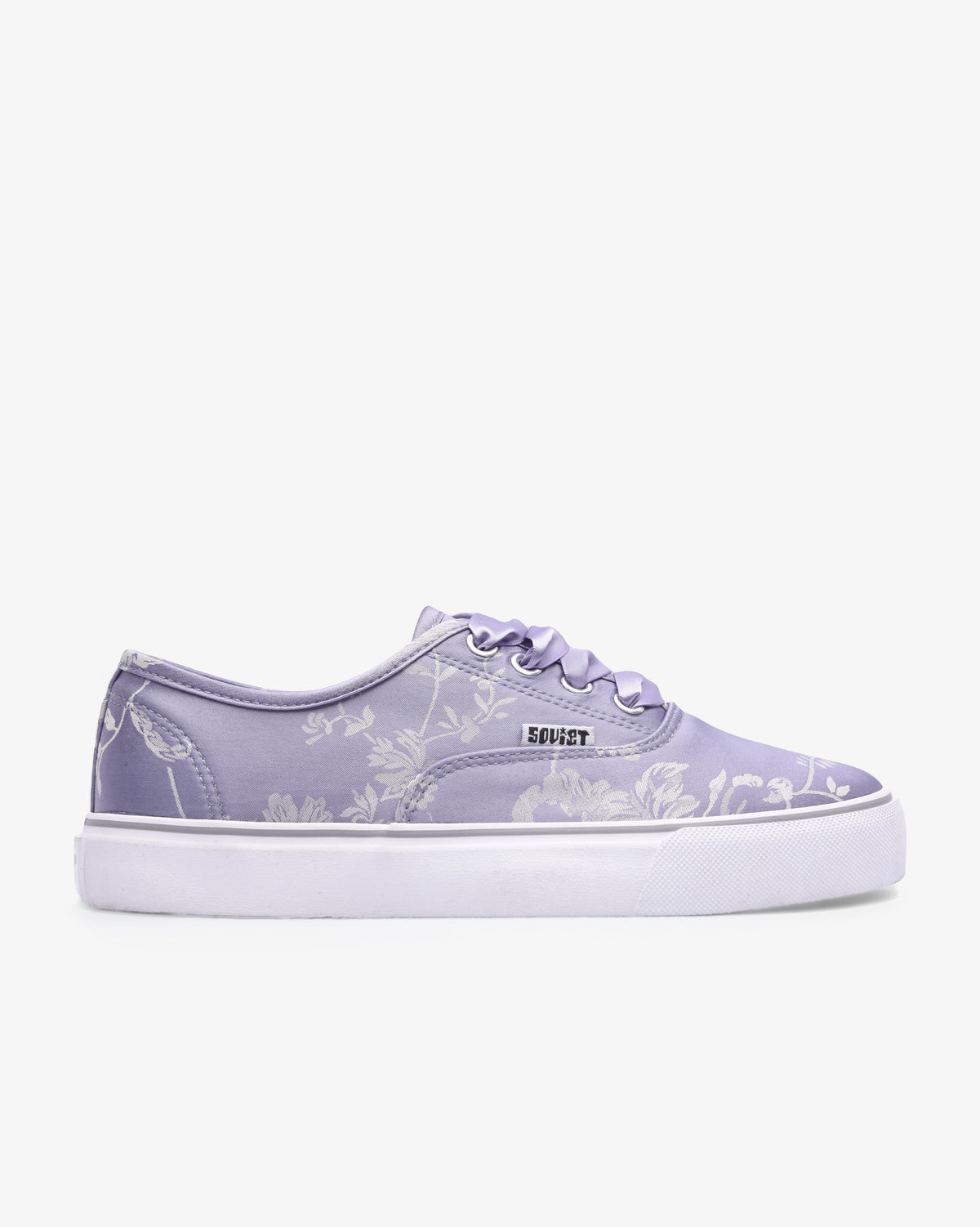 Ladies Orchid - Low Cut Lace Up Floral Canvas