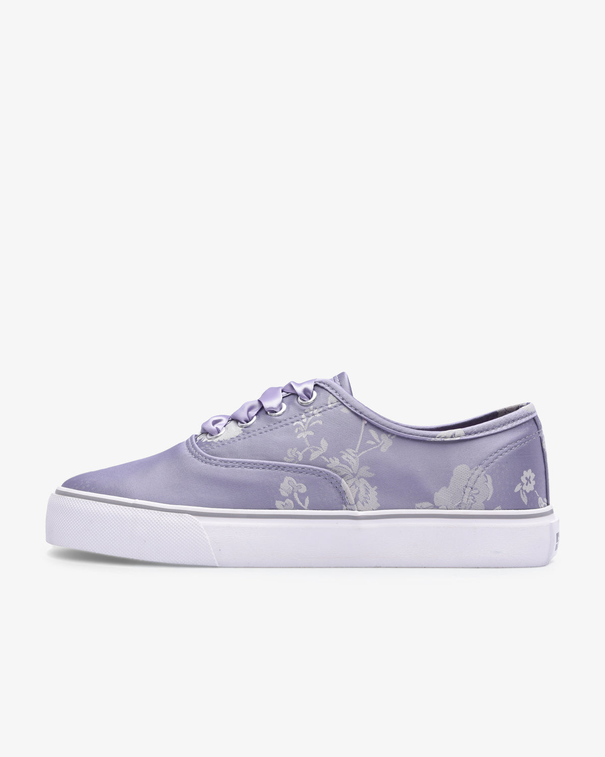 Ladies Orchid - Low Cut Lace Up Floral Canvas
