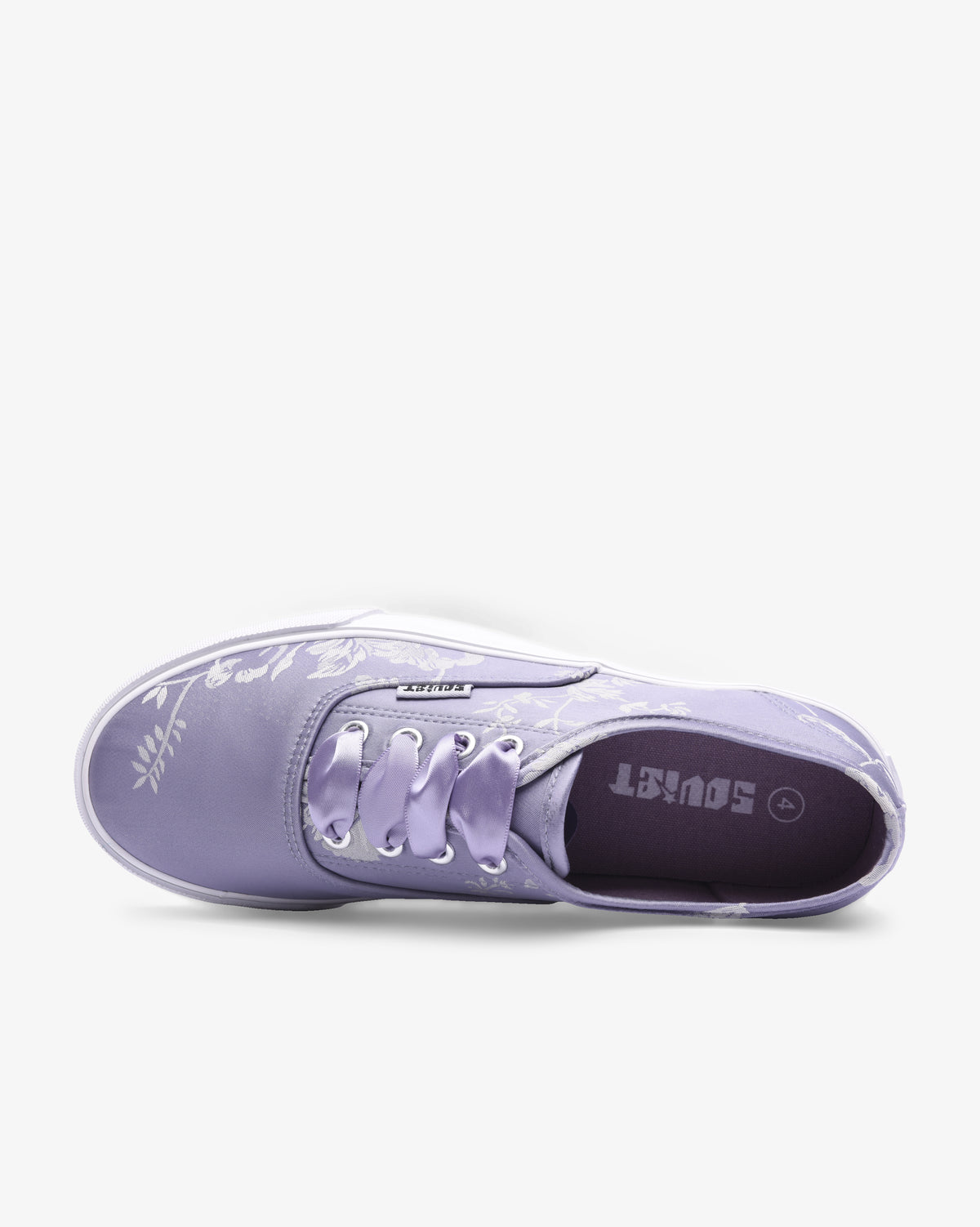 Ladies Orchid - Low Cut Lace Up Floral Canvas