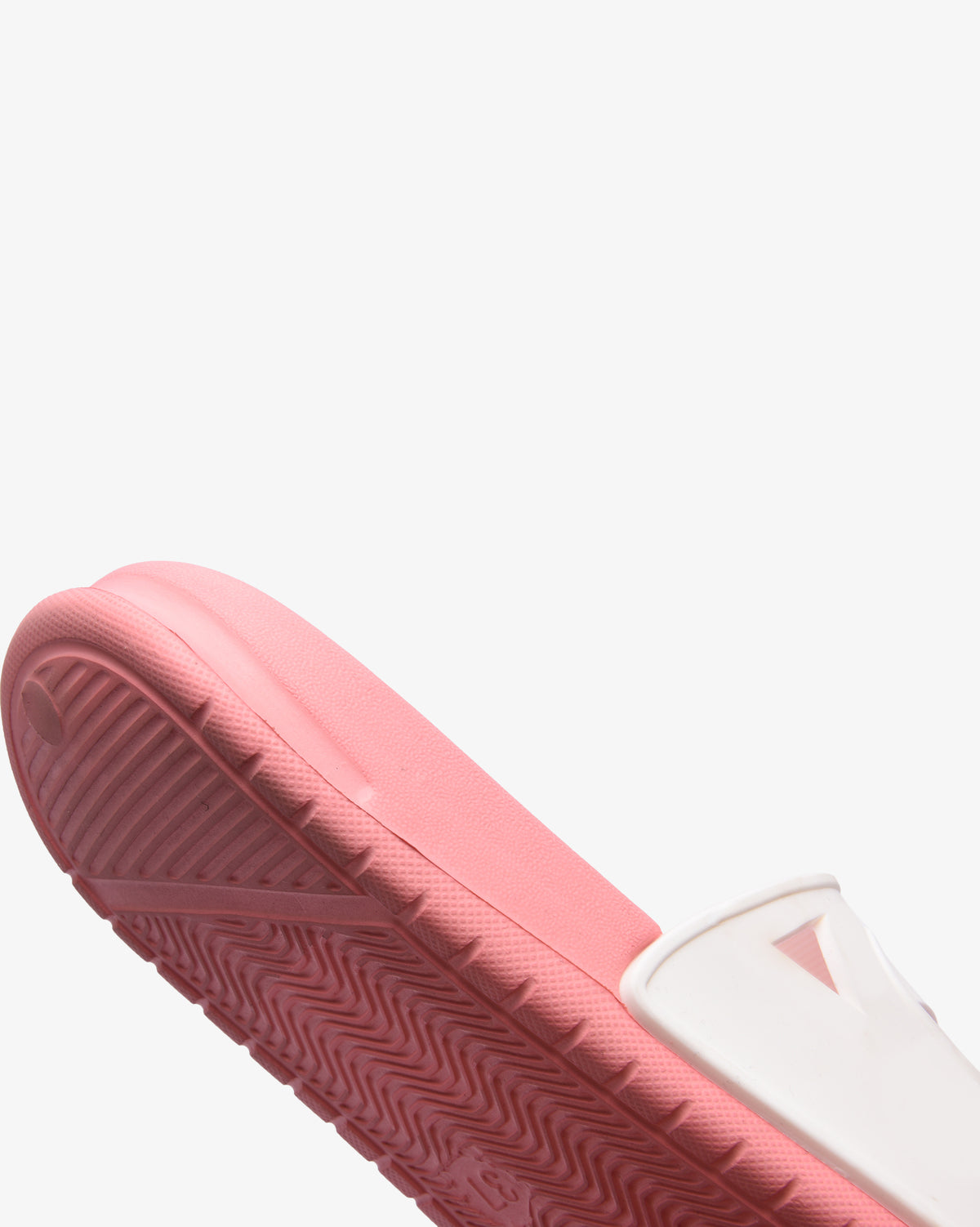 Soviet Ladies Rachelle Eva Padded Slider footwear in pink and white, featuring padded straps and casual slip-on design.