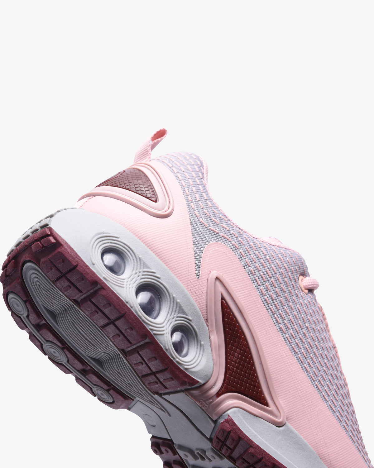 Soviet Ladies Rhapsody minimalist athleisure trainers in grey and dusty pink, showcasing sleek footwear design.