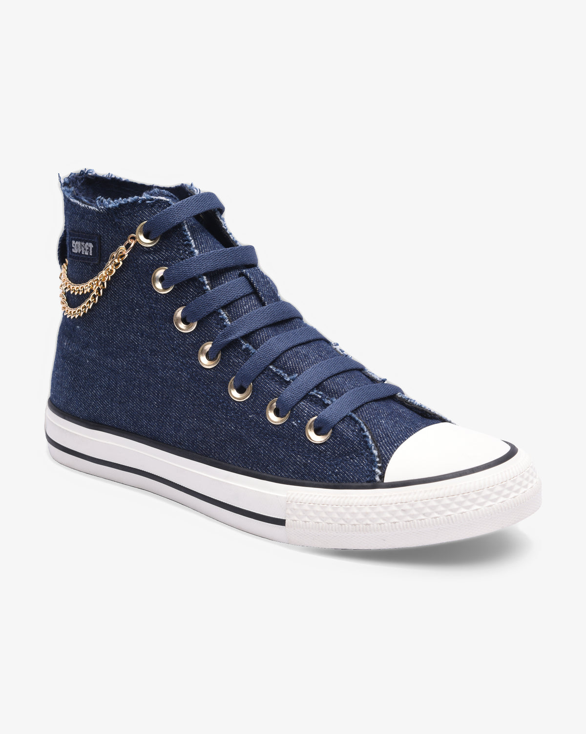 Ladies Viper - Hi Cut Denim Chain Sneaker
